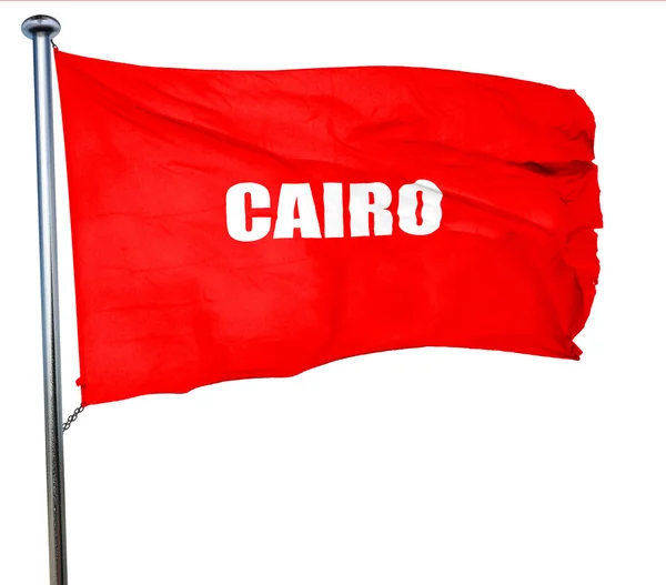 Cairo, rendu 3D, un drapeau rouge — Photo