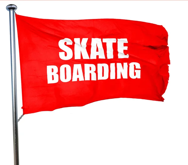 スケートの搭乗の記号の背景、3 d レンダリング、赤い旗を振って — ストック写真