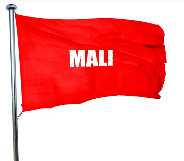 Мали, 3D рендеринг, красный флаг размахивания — стоковое фото