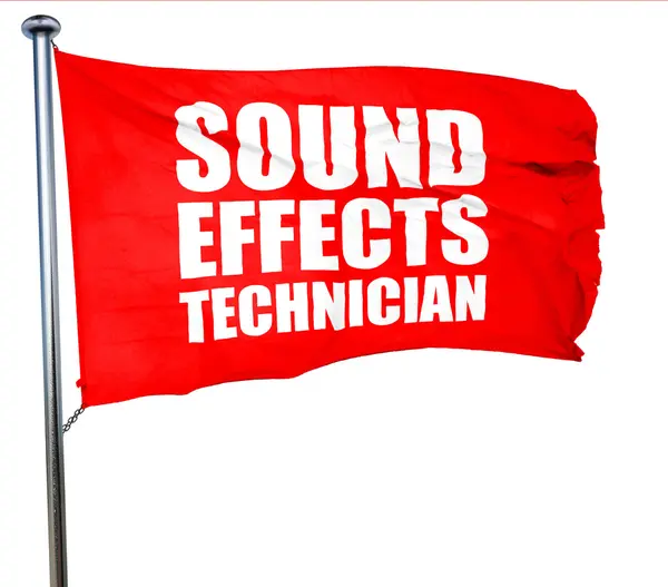 声音效果技术员，3d 渲染，挥舞着国旗红 — 图库照片