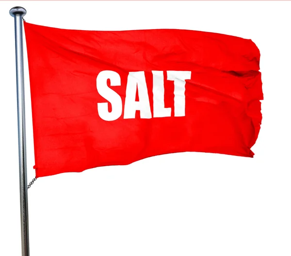 Salt, 3d-rendering, en röd viftande flagga — Stockfoto