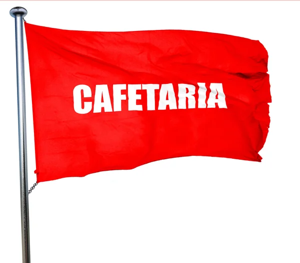 Фон знака кафетария, 3D рендеринг, красный флаг размахивания — стоковое фото