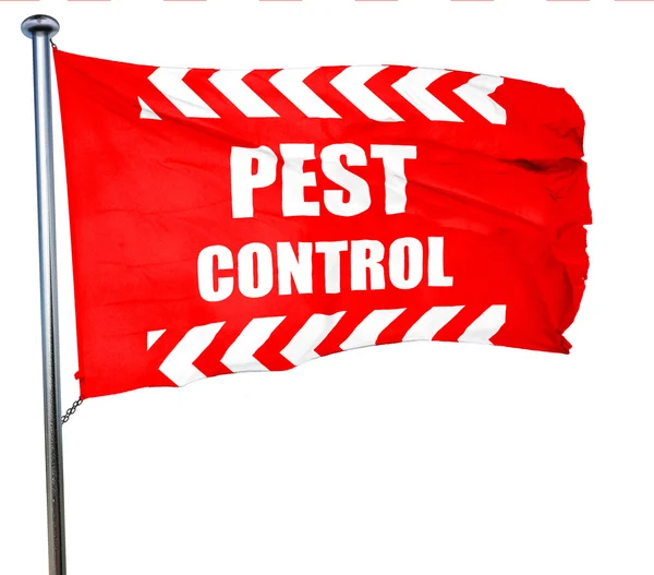 Pest control háttér, 3d-leképezést, egy piros zászló integet — Stock Fotó