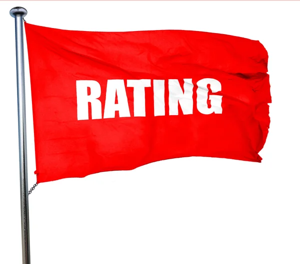 Hodnocení, 3d vykreslování, červená vlající vlajka — Stock fotografie