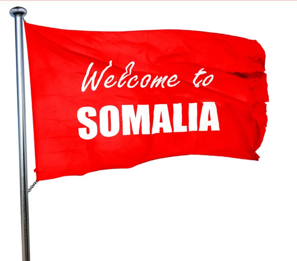 Ласкаво просимо на сомалію, 3D рендеринг, червоний прапор — стокове фото