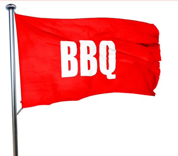 Fond de panneau de barbecue, rendu 3D, un drapeau rouge — Photo