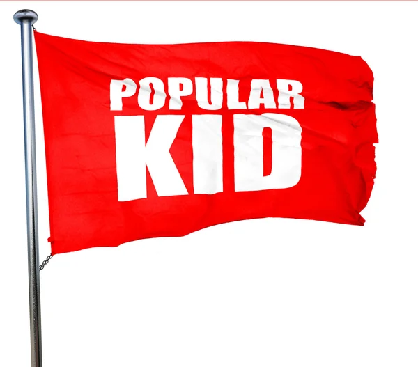 Populära barn, 3d-rendering, en röd viftande flagga — Stockfoto