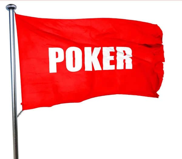 Póker, 3d-leképezést, egy piros zászló integet — Stock Fotó
