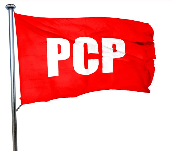 Pcp, 3D-Darstellung, eine rote Flagge schwenkend — Stockfoto
