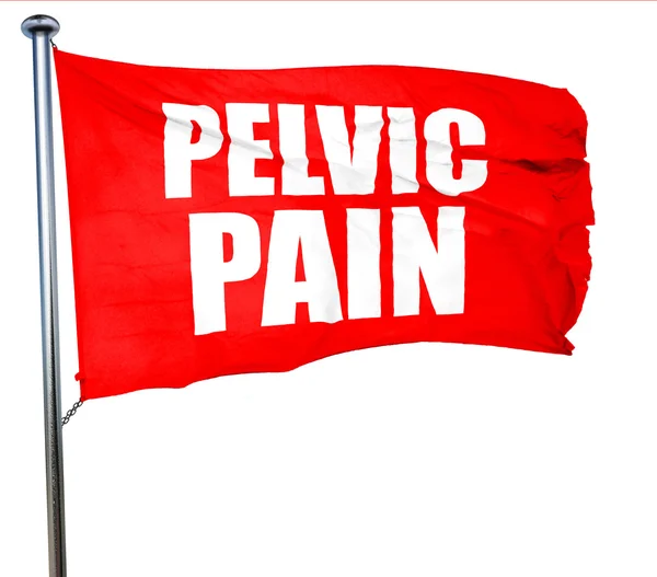 pelvic pain, 3D rendering, a red waving flag