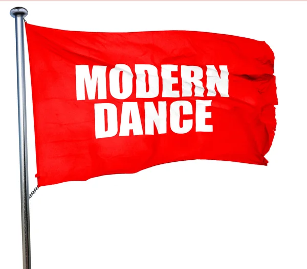 Modern dance, 3D rendering, a red waving flag — Stock Photo, Image