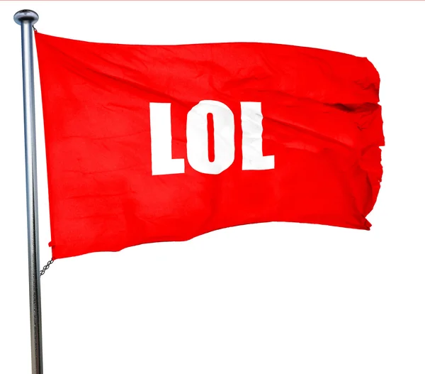 Lol internet argot, rendu 3D, un drapeau rouge — Photo