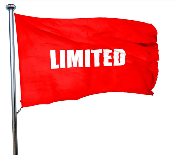Limitált-jel, 3d-leképezést, hullámzó piros zászló — Stock Fotó