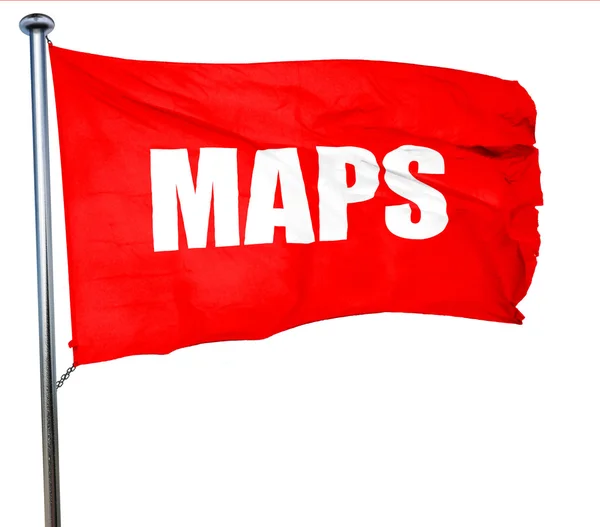 Mappe, rendering 3D, bandiera rossa sventolante — Foto Stock