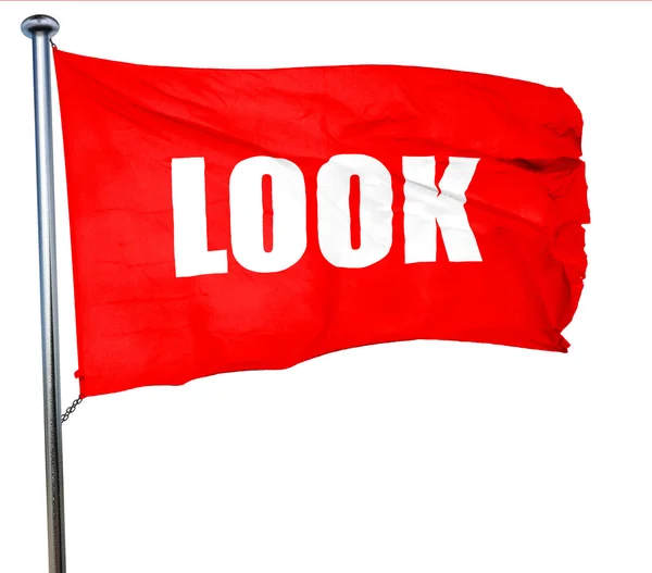 Megjelenés, a 3d renderelés, hullámzó piros zászló — Stock Fotó