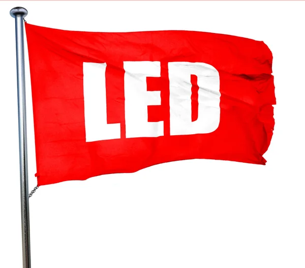 Led, rendu 3D, un drapeau rouge — Photo