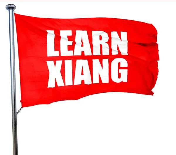 Učit se, xiang, 3d vykreslování, červená vlající vlajka — Stock fotografie