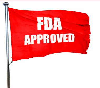 Arka plan, 3d render, bir kırmızı dalgalanan bayrak FDA onaylı
