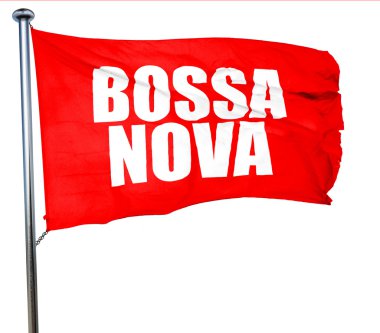 bossa nova, 3d render, bir kırmızı bayrak sallıyor