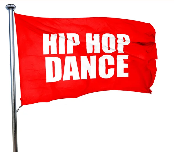 Hip hop dance, renderização 3D, uma bandeira acenando vermelho — Fotografia de Stock