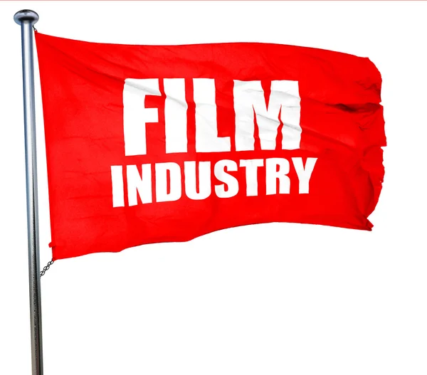 Filmindustrie, 3D-rendering, een rode vlag zwaaien — Stockfoto