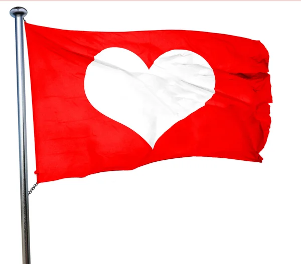 Fond de carte Hearts, rendu 3D, drapeau rouge — Photo