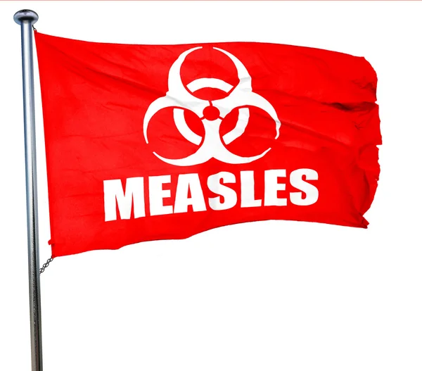 麻疹概念の背景、3 d レンダリング、赤い旗を振って — ストック写真