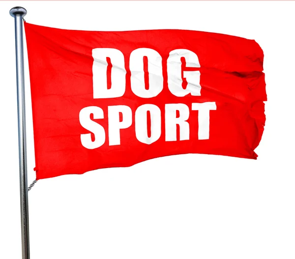 Hund sport, 3d-rendering, en röd viftande flagga — Stockfoto