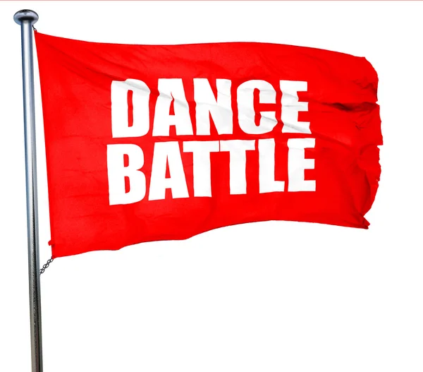 Dance battle, 3D rendering, a red waving flag — Stock Photo, Image