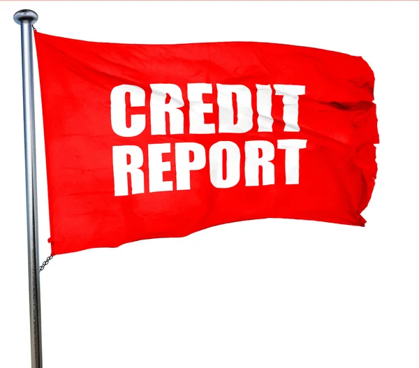 Kreditní zprávy, 3d vykreslování, červené mává vlajkou — Stock fotografie