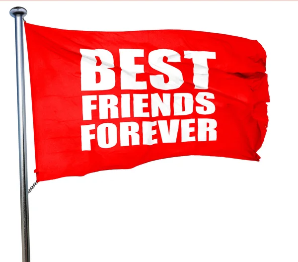 Лучшие друзья навсегда, 3D рендеринг, красный флаг — стоковое фото