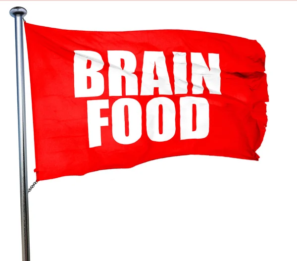 Їжа мозку, 3D рендеринг, червоний прапор — стокове фото
