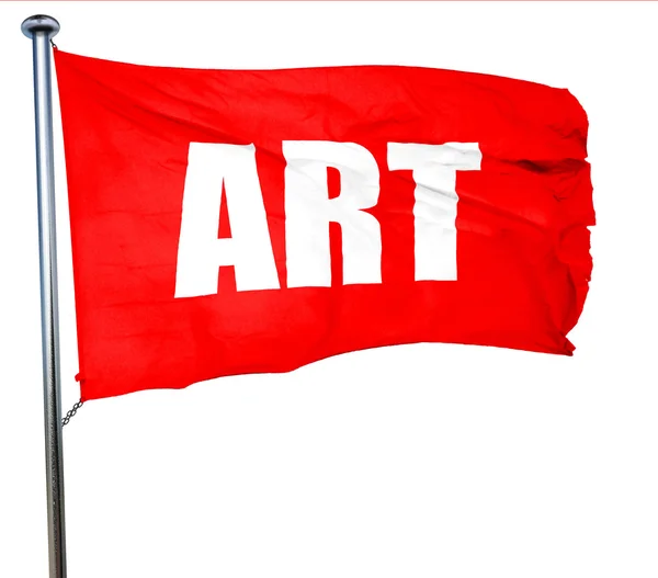 Art, rendu 3D, un drapeau rouge — Photo