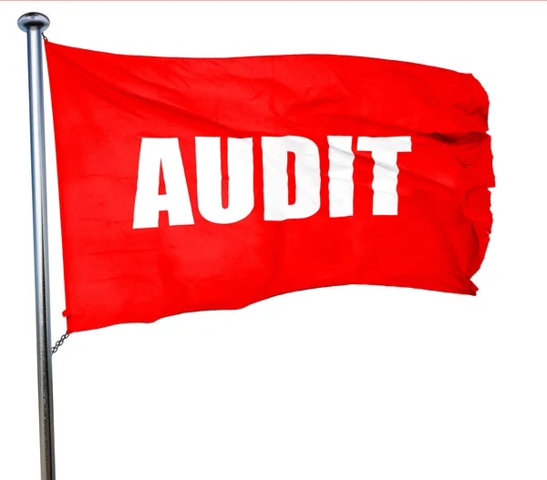 Audit, rendu 3D, un drapeau rouge — Photo