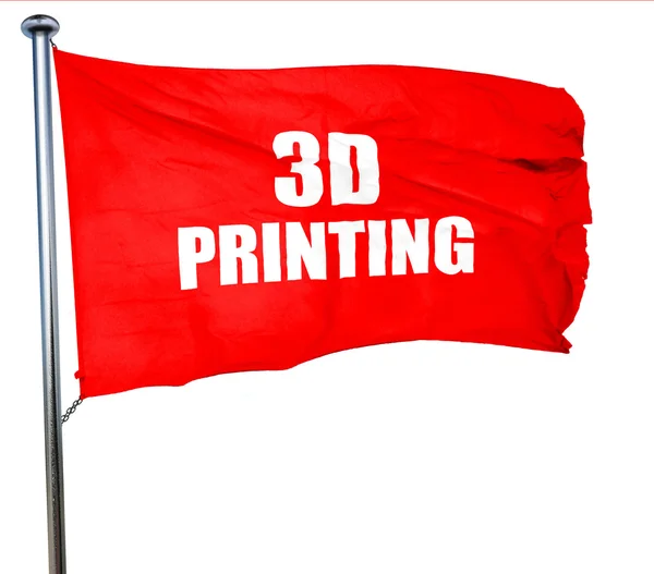 3D-Druck, 3D-Rendering, ein rotes Fahnenschwenken — Stockfoto