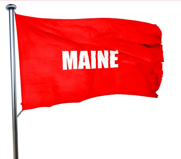 Maine, 3D-rendering, een rode vlag zwaaien — Stockfoto