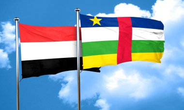 Orta Afrika Cumhuriyeti bayrağı, 3d render ile Yemen bayrağı