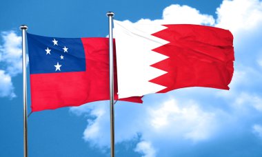 Bahreyn bayrağı, 3d render bayrakla Samoa