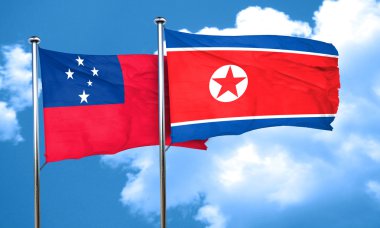 Kuzey Kore bayrağı, 3d render bayrakla Samoa