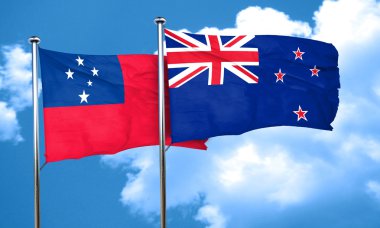 Yeni Zelanda bayrağı, 3d render bayrakla Samoa