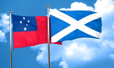 Samoa bayrak İskoçya bayrağı, 3d render ile