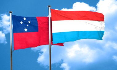 Samoa bayrak Lüksemburg bayrağı, 3d render ile