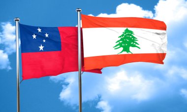 Lübnan bayrağı, 3d render bayrakla Samoa