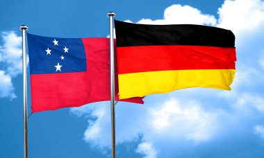 Samoa bayrak Almanya bayrağı, 3d render ile