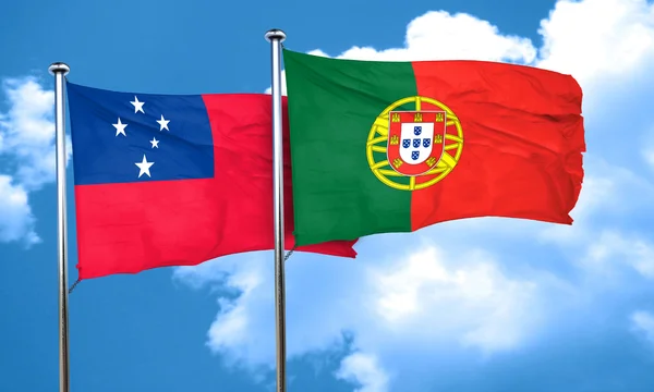 Прапор Самоа з Португалії прапор, 3d-рендерінг — стокове фото