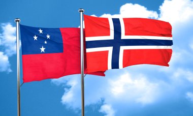 Samoa bayrak Norveç bayrağı, 3d render ile