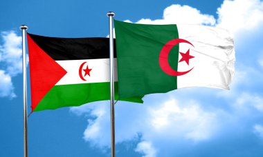 Cezayir bayrağı, 3d render bayrakla Batı Sahra