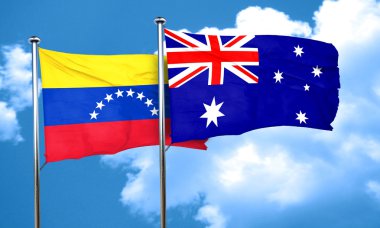 Avustralya bayrağı, 3d render ile Venezuela bayrak