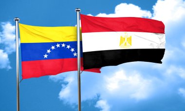 Mısır ile Venezuela bayrak bayrak, 3d render