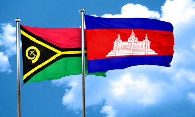 Vanatu bayrak Kamboçya bayrağı, 3d render ile